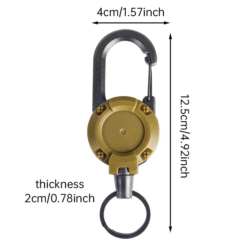 1/2Pcs Retractable Key Chains Anti-theft Metal Easy-to-pull Buckle Rope Elastic Keychain Sporty Retractable Key Ring