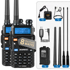 1/2PCS BaoFeng UV-5R 8W Tri-Power Walkie Talkie High Power Dual Band Long Range 128 CH Portable Handheld UV 5R Ham Two Way Radio