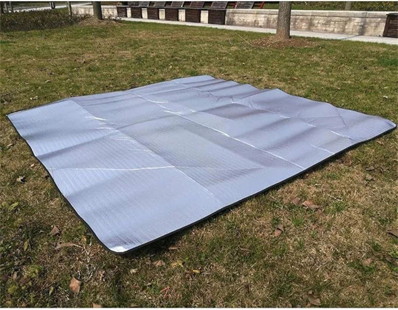 Camping Mat Foam Foil Blanket Aluminum Insulation Foam Foil Mat Sleeping Pad Thermal Outdoor Tent Footprint Reflecting Heat