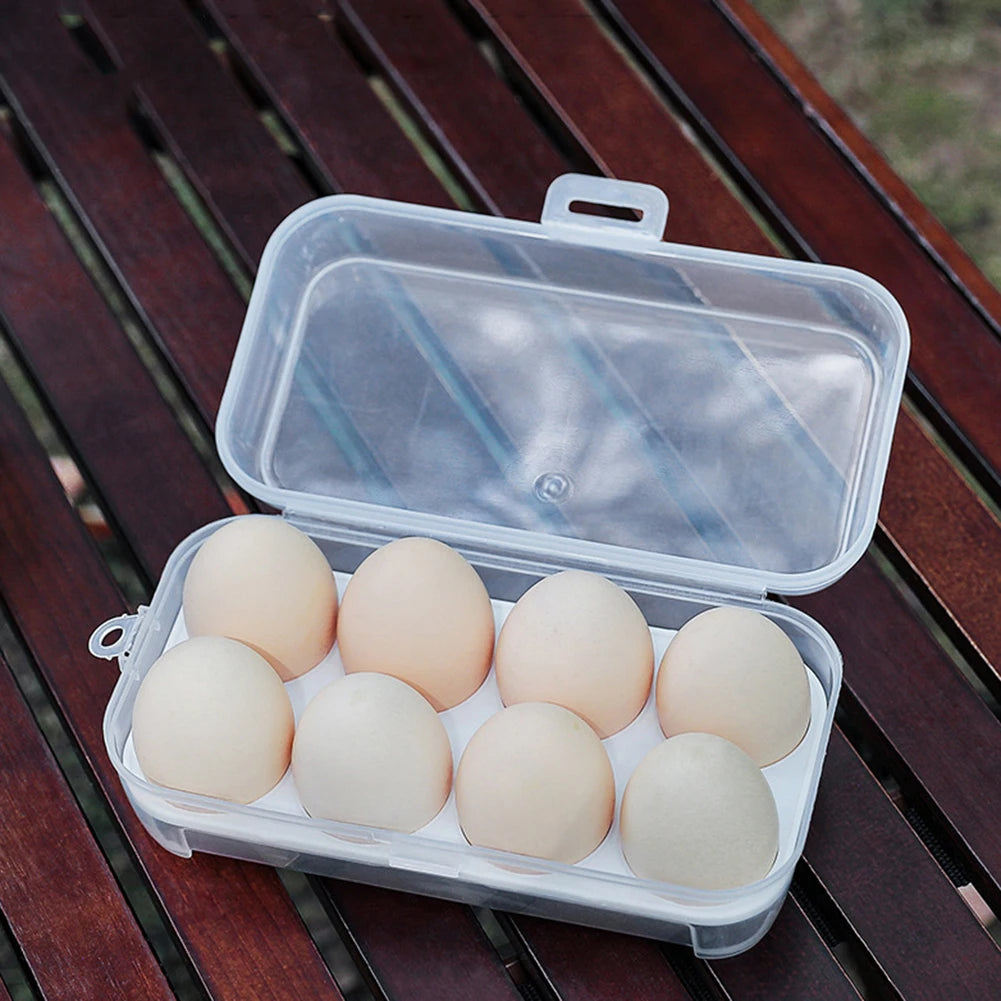 Portable Eggs Box Case Kitchen Container Organizer for Outdoor Camping Picnic Transparent 3/4/8 Grids Egg Holder