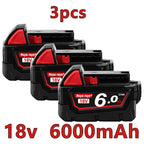 For Milwaukee 18V/ 3Ah 5Ah 6Ah 18650 Lithium Replacement Battery For Milwaukee 48-11-1860 48-11-1850 48-11-1840 Tool Battery