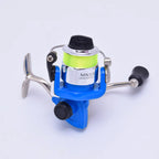 1 mini metal spinning wheel, micro object fishing wheel, fishing throwing pen, fishing rod, special small foot loaf