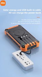 XIAOMI Solar Power Bank Wireless 200000mAh Large Capacity Fast Charging External Battery Outdoor Survival Emergency Equipment