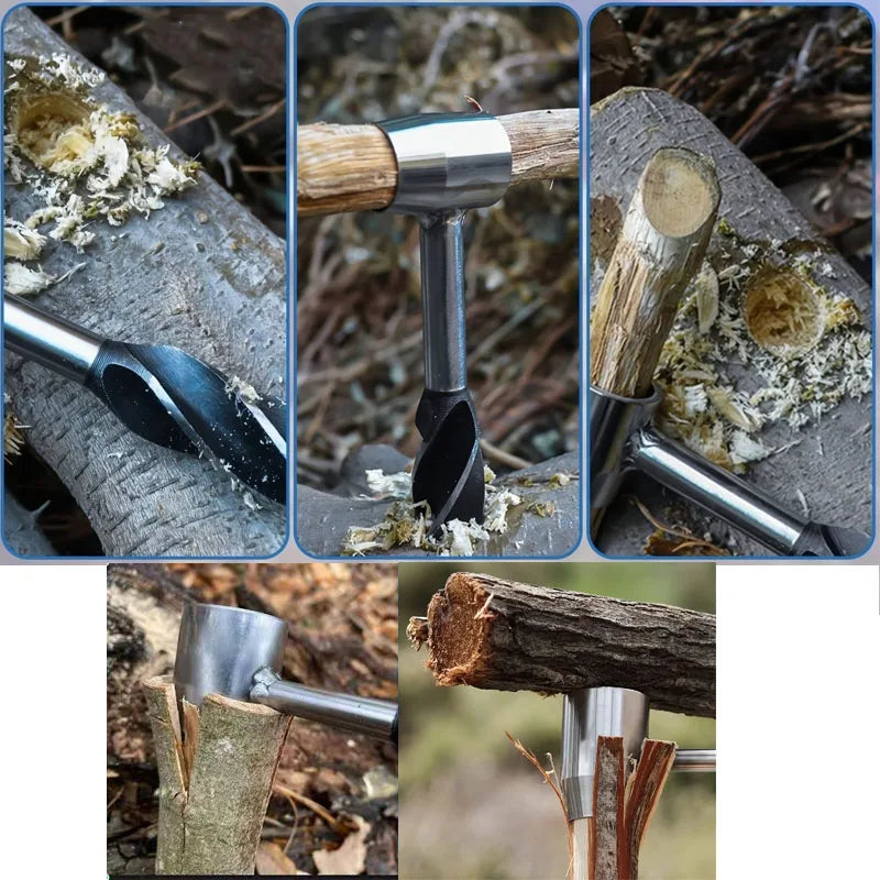 Auger Wrench Outdoor Survival Hand Drill Survival Gear Tool Sports Jungle Crafts Camping Bushcraft Accessories