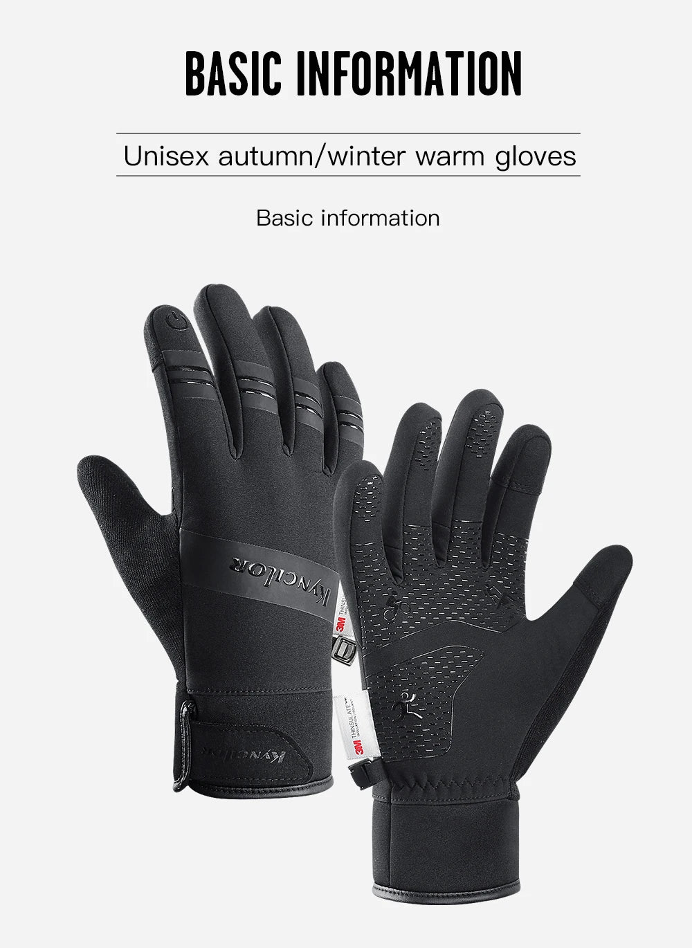 Outdoor Winter Cycling Gloves Touch Screen Motorcycle Gloves  Windproof Sports Riding Ski Gloves Waterproof 3M Running Gloves