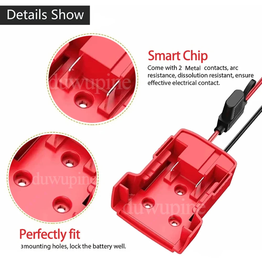 Car Emergency Power DIY Adapter Automotive 30A Fuse Igniter Jump Starter for Makita for Milwaukee for Dewalt 18V Li-ion  Battery