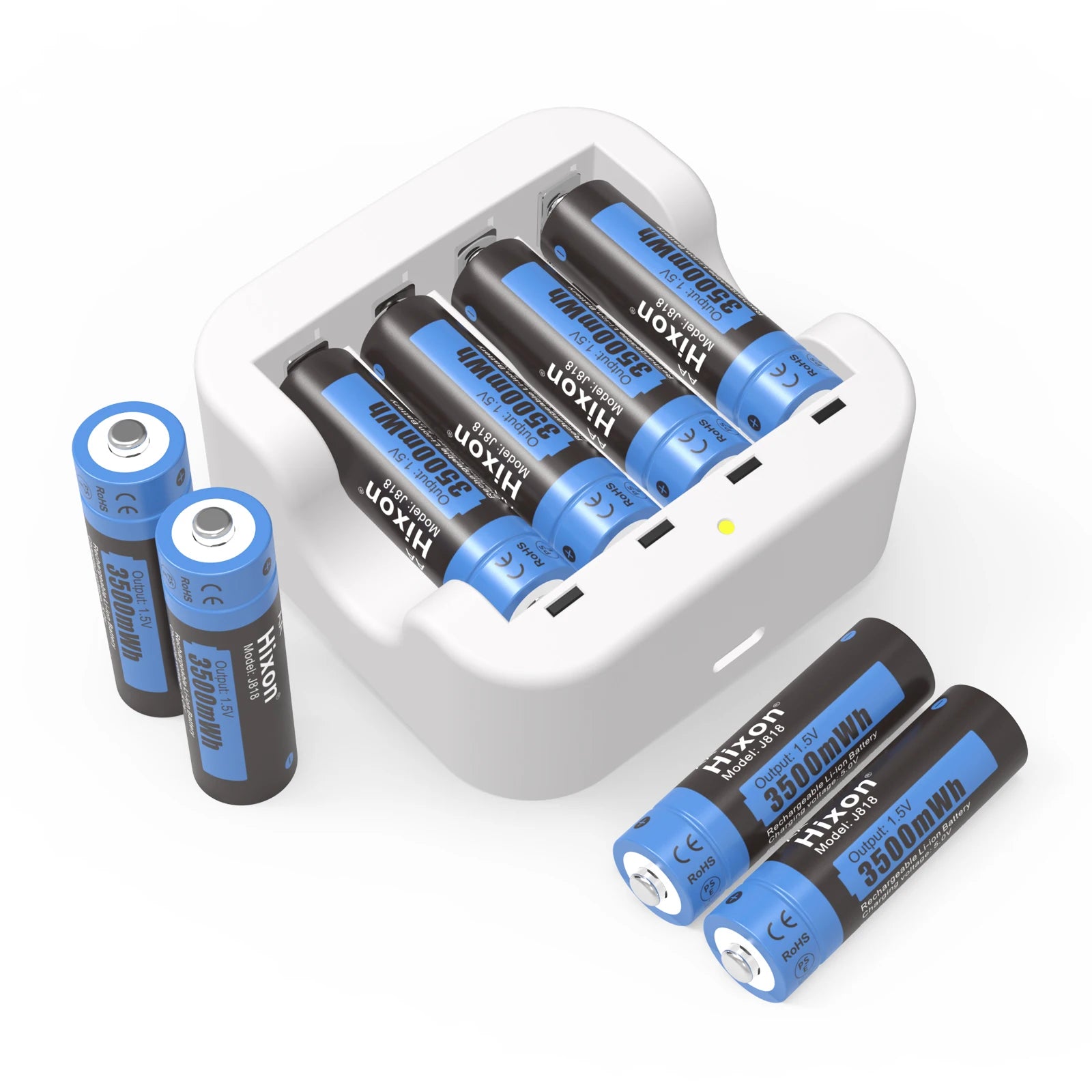 Hixon AA Li-ion Rechargeable Batteries  1.5V High Capacity of 3500mWh Super Durable, Good Energy Storage, Fast Discharge
