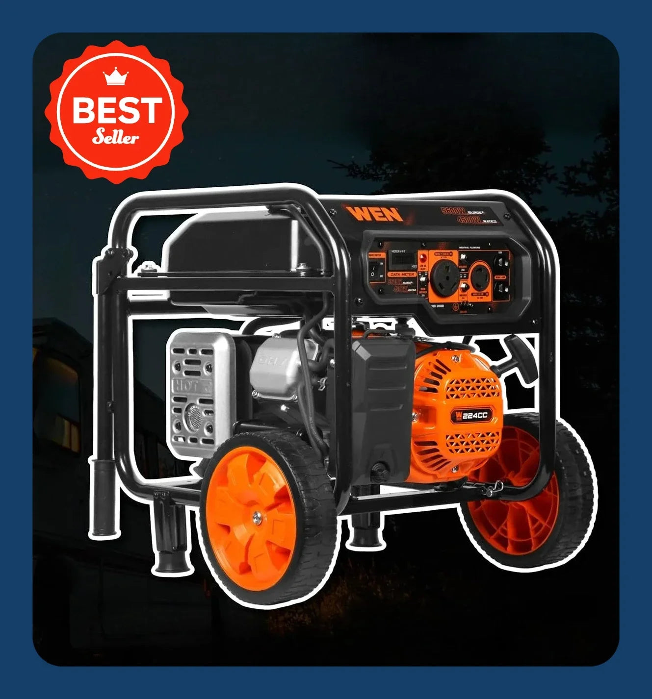 [XMSJ-Limited Stock, Buy Now!]5600-Watt 224cc Portable RV-Ready (GN5600)
