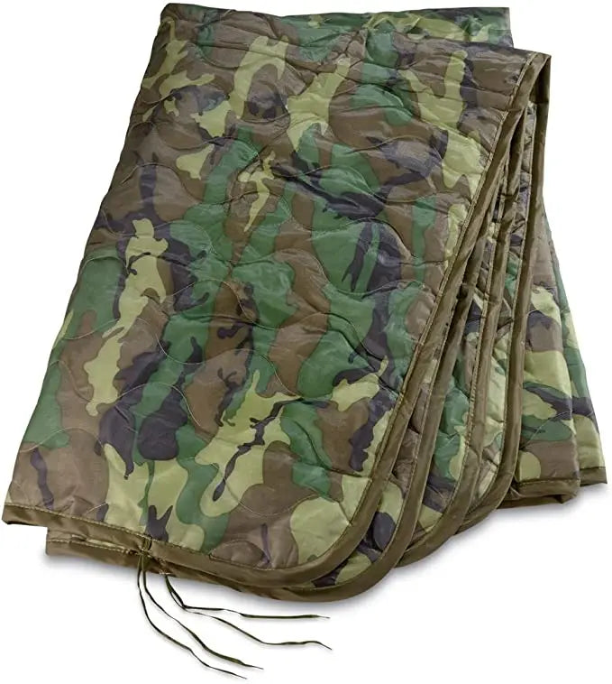 LQARMY Tactical Poncho Liner Camouflage Water Repellent Woobie Quilted Blanket Suitable for Camping, Shooting Hunting