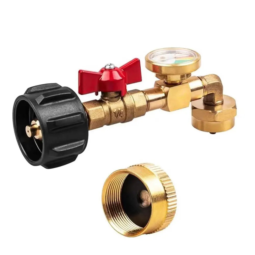 QCC1 Propane Refill Elbow Adapter with ON/Off Control Valve Propane Refill Adapter for 1 LB Propane Tank To Be Refilled