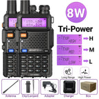 1/2PCS Baofeng UV 5R 5W 8W Walkie Talkie Ham CB Radio Long Range Dual Band VHF UHF FM Transceiver Two Way Radio UV5R K5 Plus