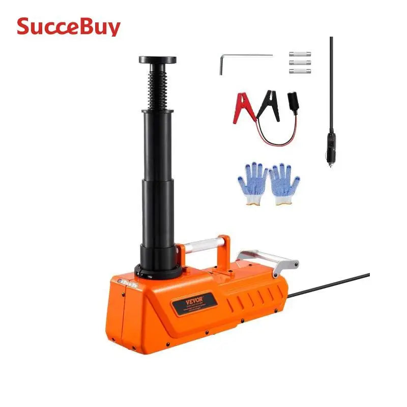 SucceBuy Electric Car Jack 15T Adjustable Electric Scissor Jack 12V Dual-Powered Tire Changer with LED Light for Sedan SUV Truck