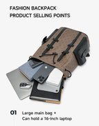 Septwolves Fashion Design Printed Leather Backpack Man Large Flip Cover Business Print Travel Laptop Bags Big Monogram Bagpack