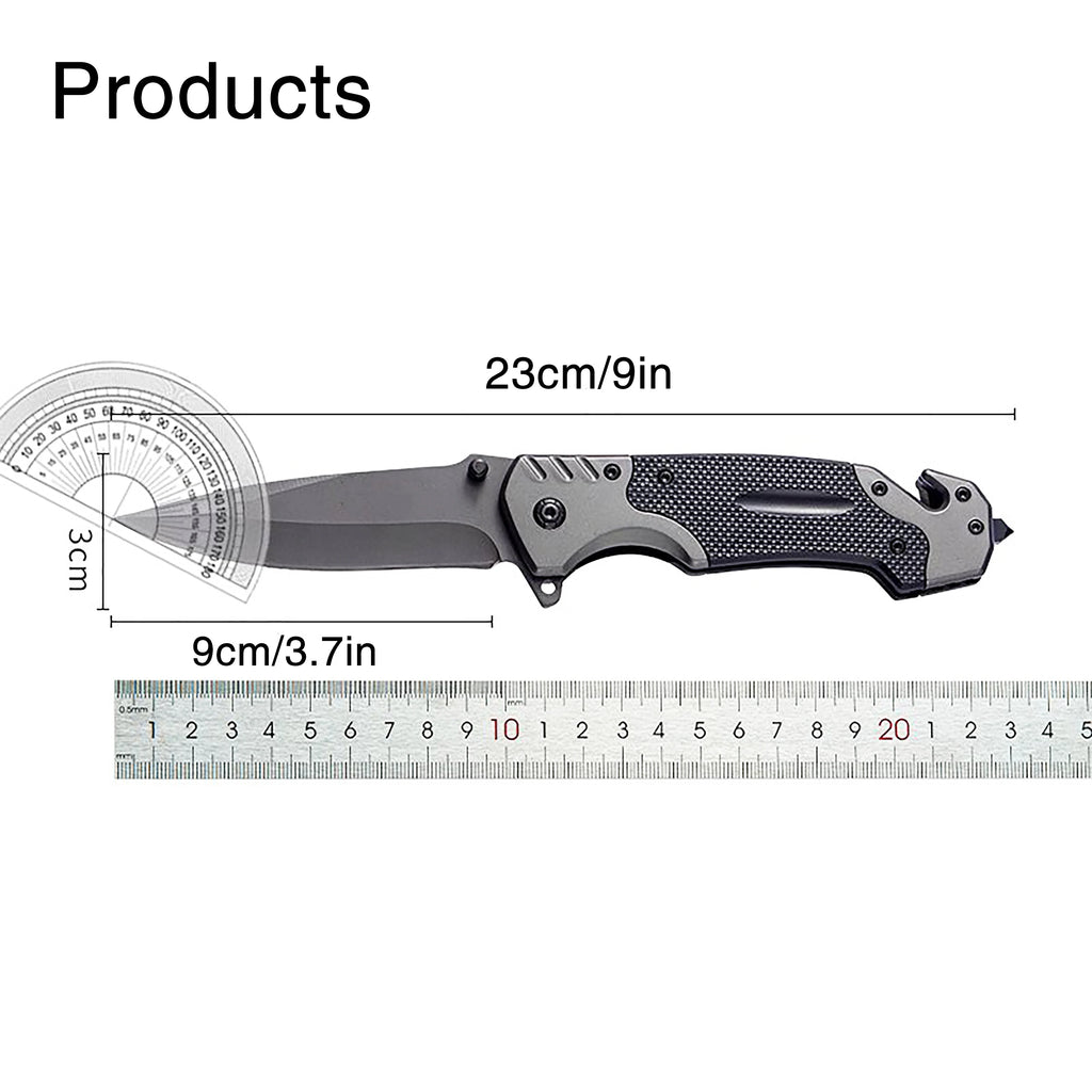 Folding knife with clip, EDC small knife with webbed opening and padded lock, outdoor survival camping hunting fishing knife