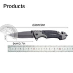 Folding knife with clip, EDC small knife with webbed opening and padded lock, outdoor survival camping hunting fishing knife