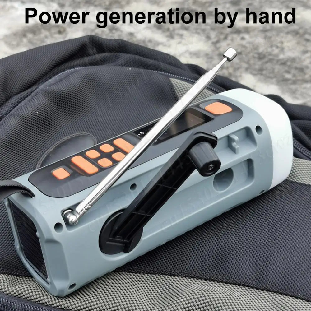 Solar Hand Crank Radio DAB FM Radio with Flashlight BT Speaker Emergency Weather Radio Rechargeable for Emergency Camping