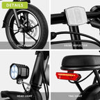 Electric Bike for Adults, Folding Ebike with 630w Peak Motor, Dual Disc Brake, 19-35 Miles Range & 25MPH (Pedal-Assist