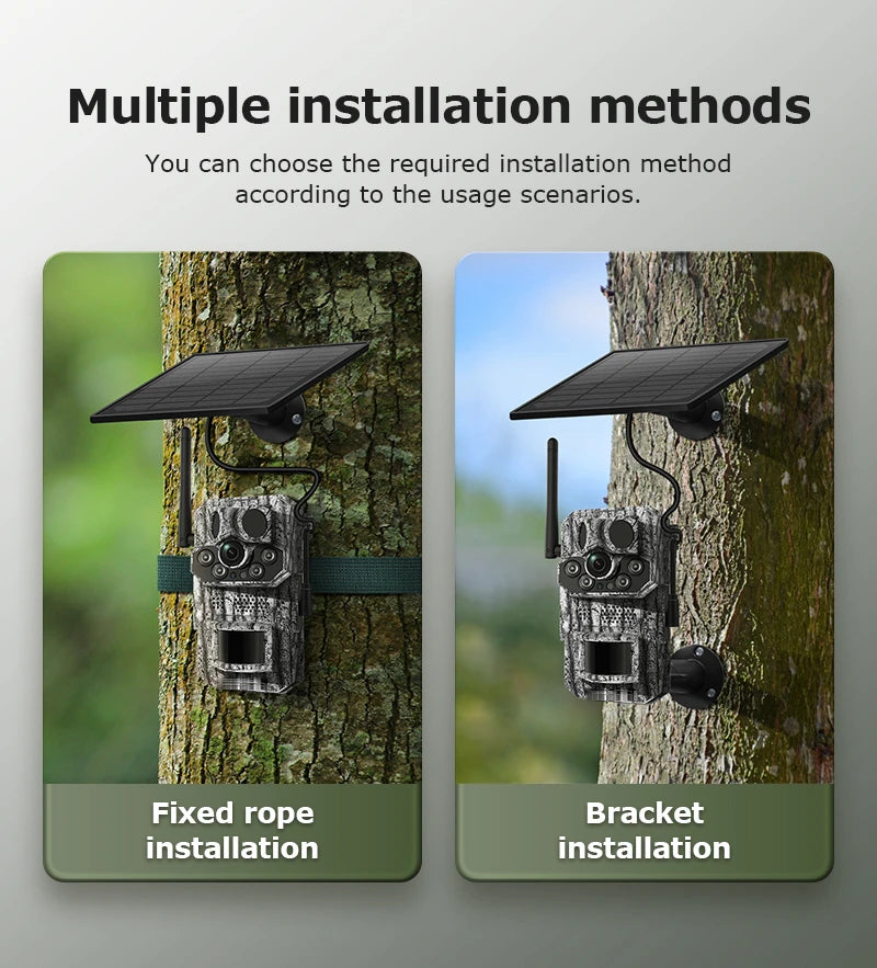 Ucon 4G LTE Cellular Trail Camera 5MP Solar Camera PIR Motion Activated 0.2s Trigger Time Night Vision Wildlife Hunting Cameras