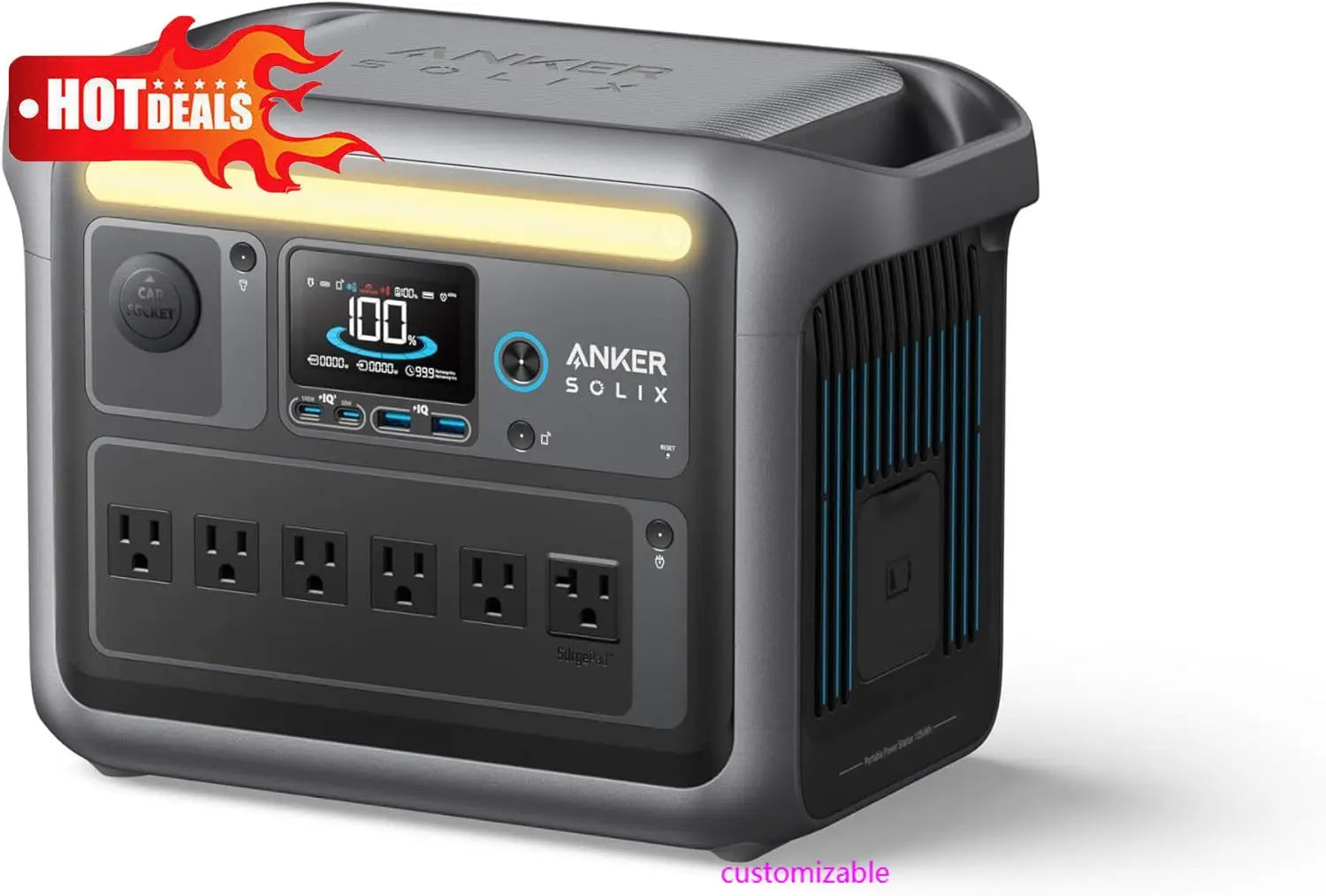 SOLIX C1000 Portable Power Station, 1800W (Peak 2400W) Solar Generator, Full Charge in 58 Min, 1056wh LiFePO4 Battery