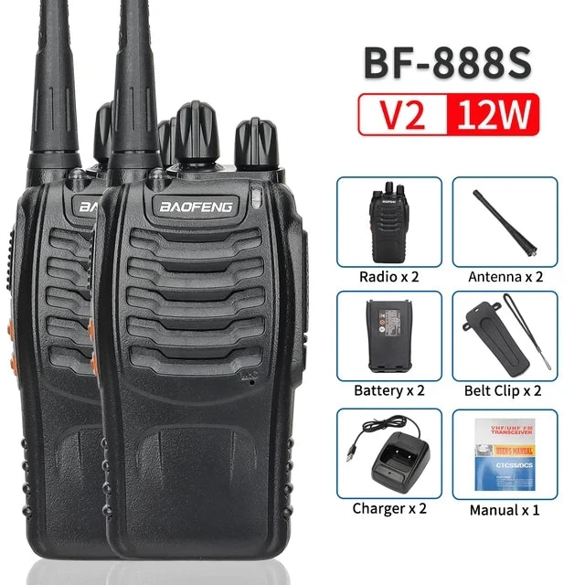2/4PCS Baofeng Long Range UHF 400-470MHz USB/EU/US Ham Two Way Radio
