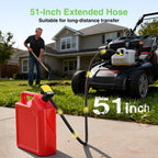 Taskstar Electric Fuel Transfer Oil Pump Electric Suction Fuel Pump Auto-stop Sensor Leak Protection 51"Hose Gasoline Diesel