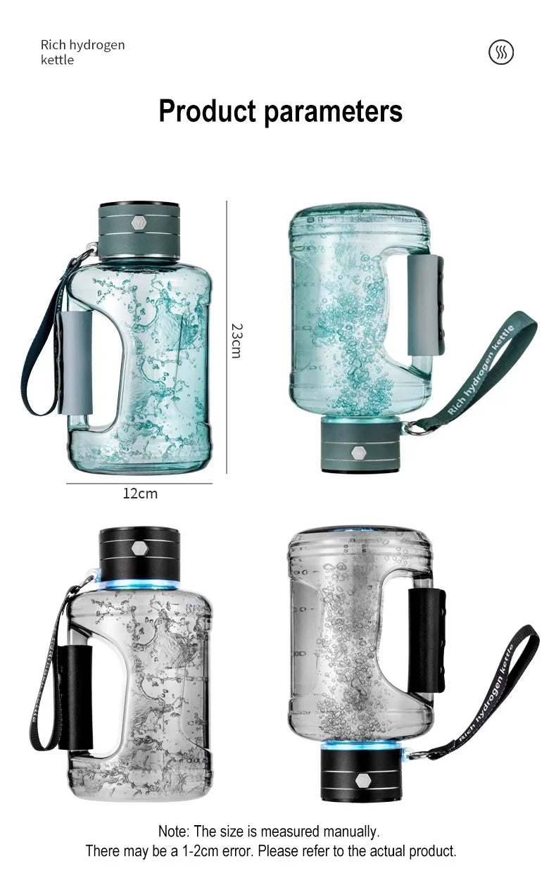 1.5L Portable Hydrogen Water Bottle Hydrogen-Rich Water Container Gym Sports Fitness Hydrogen-Rich Sports Bottle Water Kettle