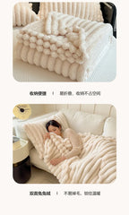 New Artificial Rabbit Plush Autumn Warm Blankets for Beds Soft Coral Fleece Sofa Throw Blanket Comfortable Thicken Bed Sheet