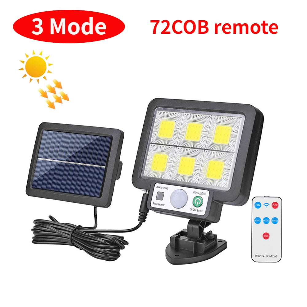 LED Solar Split Wall Lamp 3 Mode Waterproof Motion Sensor Lamp Security Outdoor Street Lighting Solar Lamp for Garden Wall Light