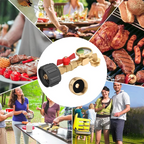 FAST-3 Pcs Propane Refill Elbow Adapter With Tank Gauge, Propane Tank Adapter For 1 Lb Tank, Universal Propane Gas Gauge