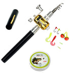 [Fish Rod+Reel+Line+Accessories] Portable Pocket Telescopic Fishing Rod Reel Full Kit Pen Shape Pole 96cm For Fishing Beginner