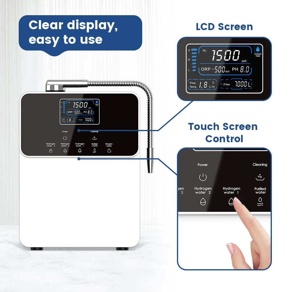 Hydrogen Rich Water Dispenser Machine High Hydrogen Concentration 1200ppb Hydrogen Water Ionizer Machine with Inner Filters