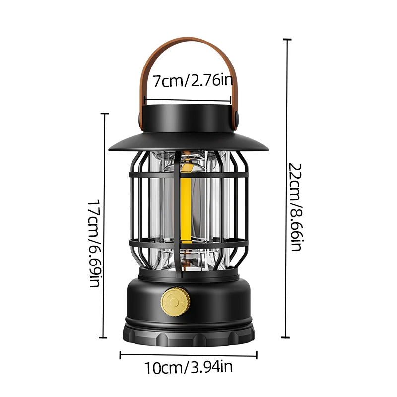 2-in-1 Solar USB Camping Lantern Ultra-Bright LED 360° Hanging Light Portable Design for Tent Hiking Emergencies Function Lamps