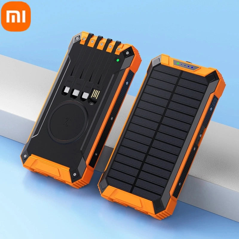 XIAOMI Solar Power Bank Wireless 200000mAh Large Capacity Fast Charging External Battery Outdoor Survival Emergency Equipment