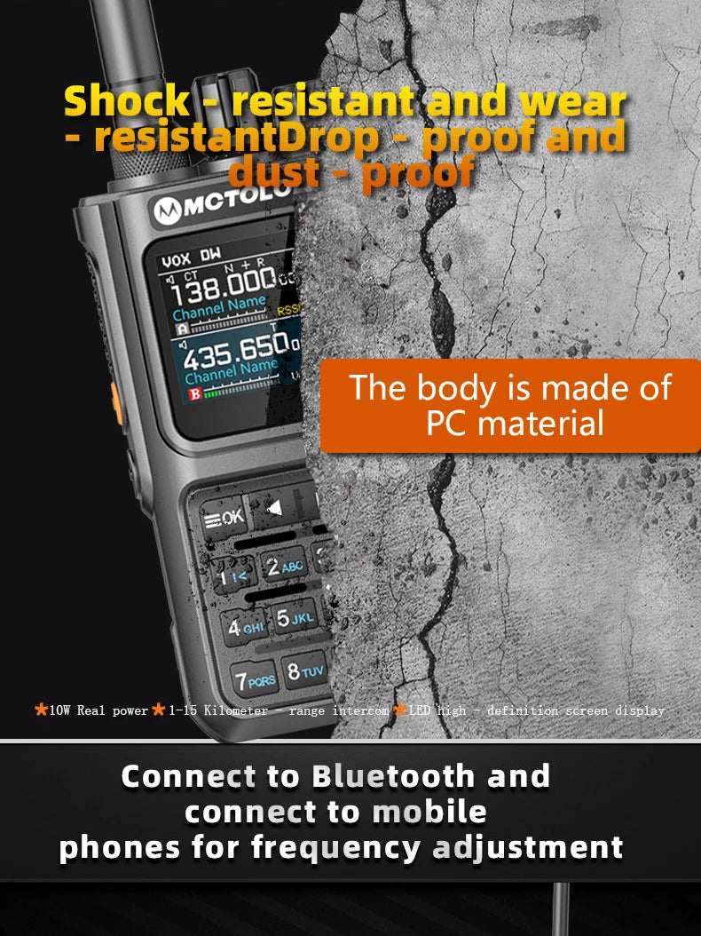 MOTOLOLA walkie talkie 15W multi band Bluetooth Programming Noise Reduction  AM FM amateur radio  Camping walkie talkie