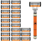 6-Layers Safety Razor Set High Quality Men Razor Sharp Stainless Steel Shaving Changeable Shaver Head Blade ﻿
