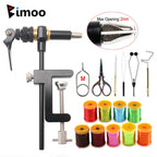 Bimoo 360° Rotation C-Clamp Fly Tying Vise Hardened Steel Jaws Jig Lure Making Tool Bobbin Holder Threader Fly Tying Tool 200D