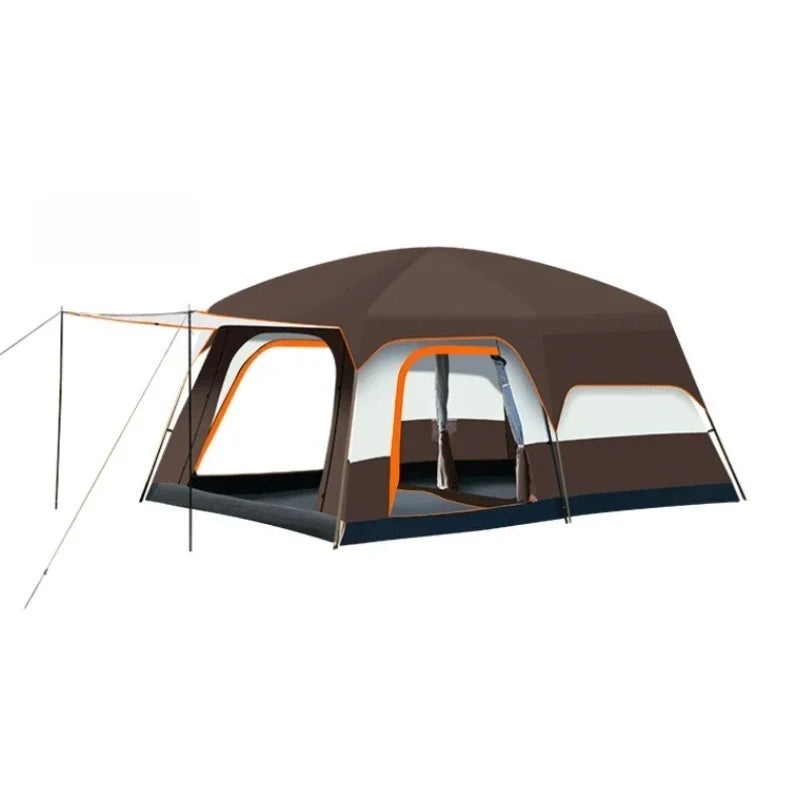 Outdoor Thick Rainproof Camping Tent, Travel 4-12P Double Layer Field, Luxury Large Camping Tent, 2 Bedrooms and 1 Hall 캠핑용품 땡처리