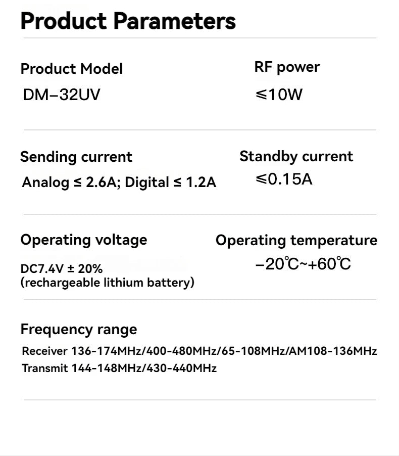 DMR GPS 10W DM-32UV BAOFENG DM32 Walkie Talkie Multi Band TDMR Dual Time Slot Wireless Copy Frequency Type-C AM/FM Two Way Radio