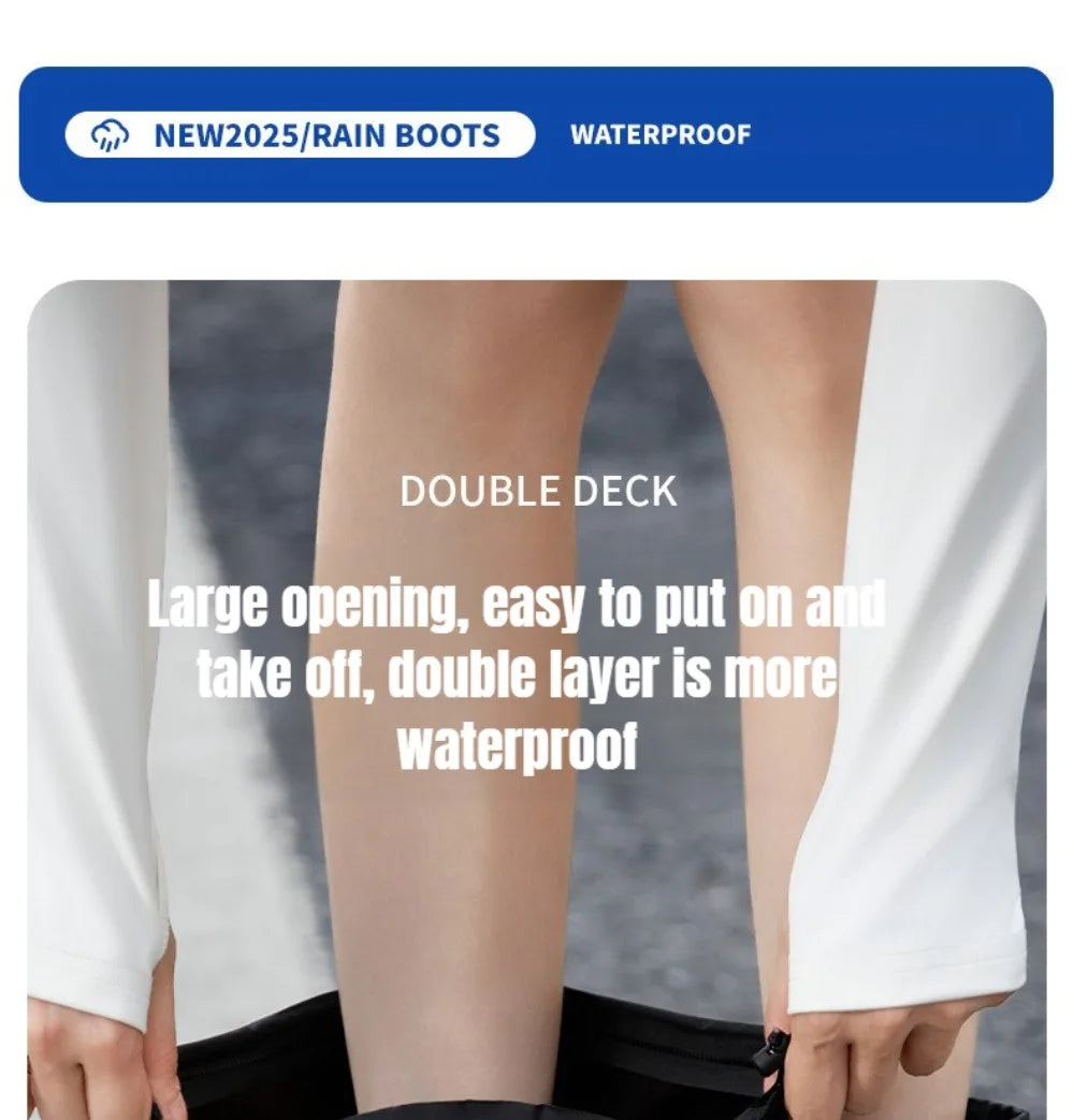 1Pair High Top Waterproof Shoe Covers Black Anti-Slip Reusable for Motorcycle Cycling Bike Men Women Overshoes PVC Protectors