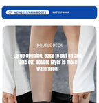 1Pair High Top Waterproof Shoe Covers Black Anti-Slip Reusable for Motorcycle Cycling Bike Men Women Overshoes PVC Protectors