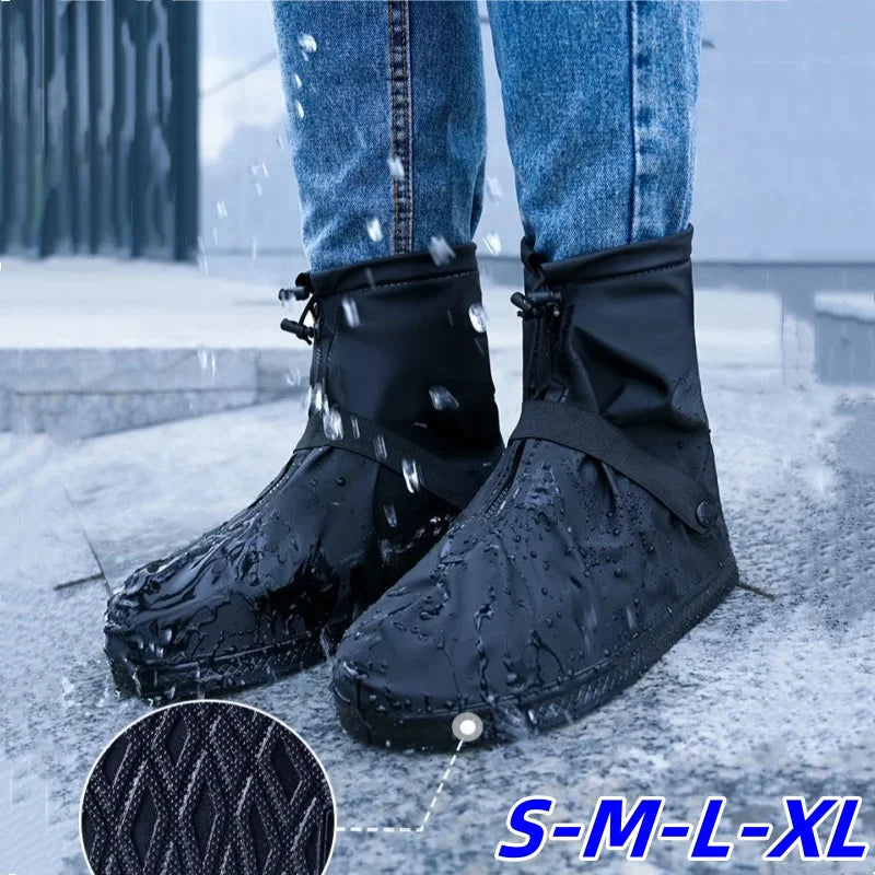 S-XXL Waterproof Rain Shoes Cover Reusable Water Boots Anti-Slip Cycling Hiking Overshoes Rain Snow Wet Sand Shoes Protectors