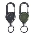 1/2Pcs Retractable Key Chains Anti-theft Metal Easy-to-pull Buckle Rope Elastic Keychain Sporty Retractable Key Ring