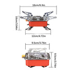 Outdoor Mini Square Stove Portable Folding Gas Stove Card Camping Cooking Utensil Ultra-Light Travel Cookware Hiking Equipment