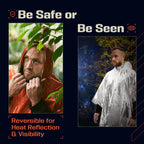 Emergency Rain Poncho with Hood - Water-Resistant & Thermal Mylar Lined, Survival Blankets for Outdoors, Camping Gear