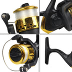 1.8m 2.1M Fishing Rod and Reel Line Lure Set Carbon Fiber Telescopic Fishing Rod 5.2:1BB Spinning Reel for Saltwater Freshwater