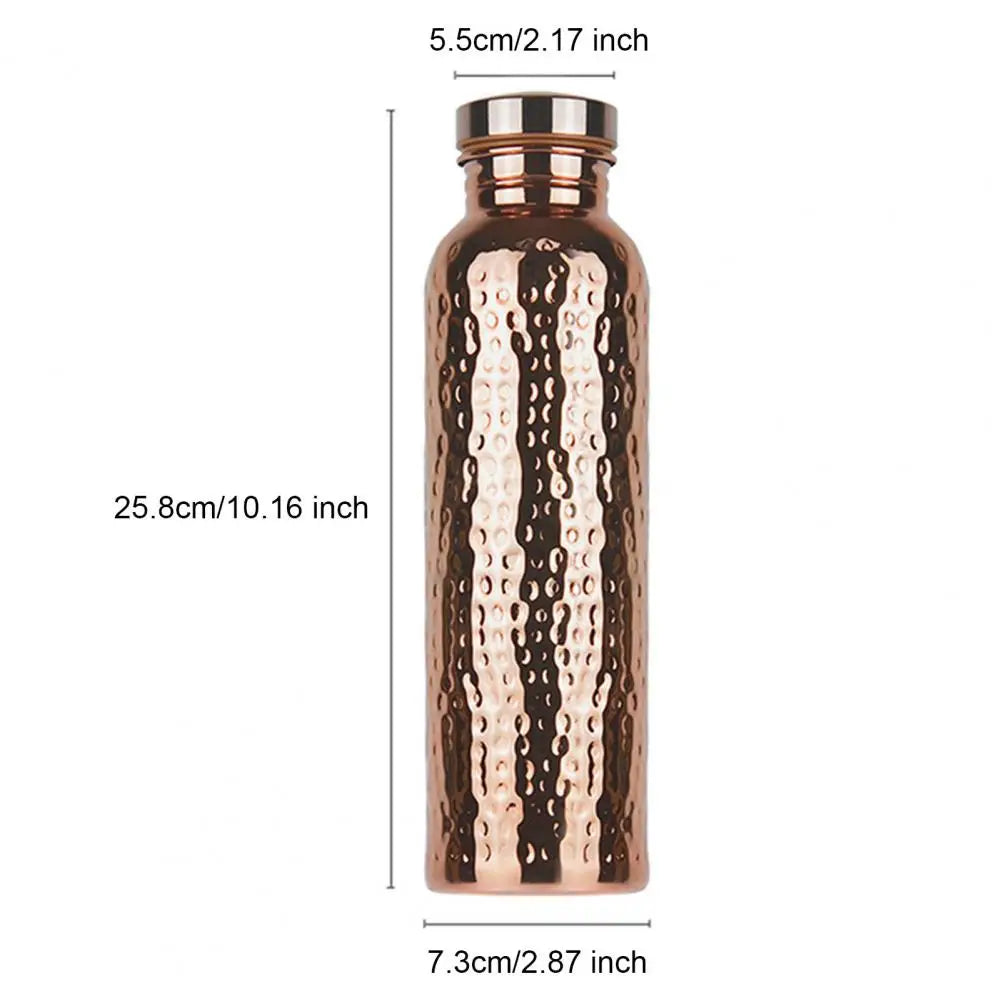 800ML Copper Sports Water Bottle Hammer Pattern Large Capacity Leakproof Cycling Gym Fitness Electroplating Drinking Cup 2025