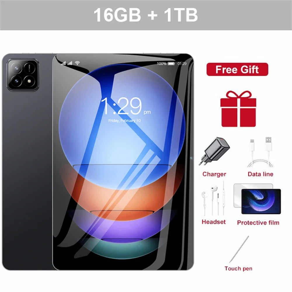 Pad 7s pro Tablets 20000mAh 5G Dual SIM WIFI For Kids Tablet PC 10inch 22GB+2TB Global Version Android Tab With keyboard 2025