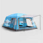 5-8/8-12 Person Outdoor Canopy Tent, Two Bedroom One Living Room Large Tent Mosquito Proof Skylight Family Travel Outing Equipm