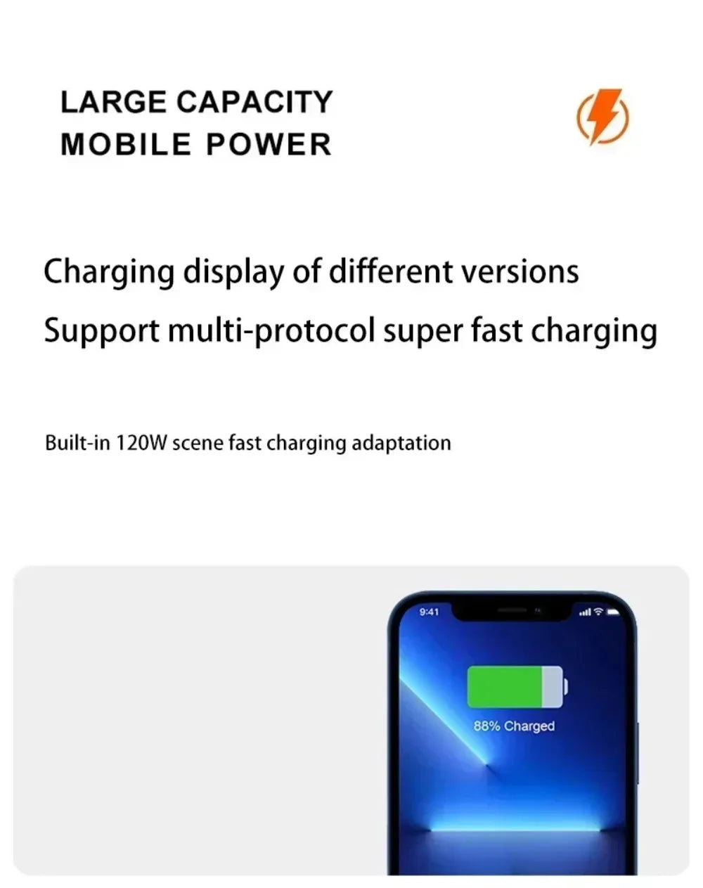 Xiaomi 50000mAh Power Bank Ultra Large Capacity 120W Super Fast Charging Portable External Battery With LED Digital Display