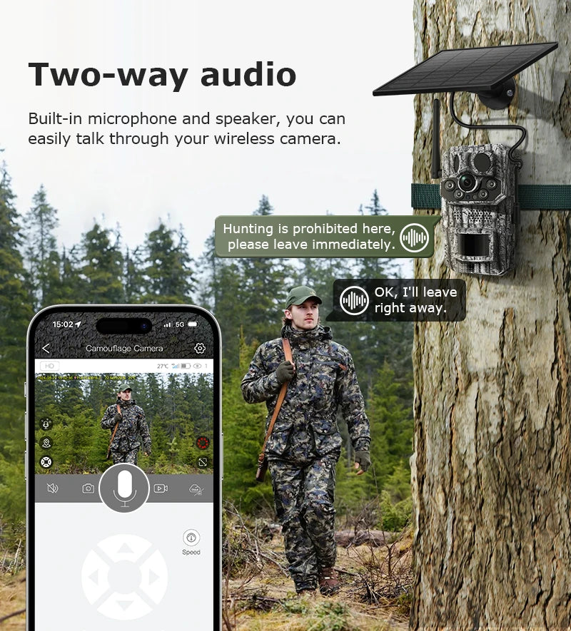 Ucon 4G LTE Cellular Trail Camera 5MP Solar Camera PIR Motion Activated 0.2s Trigger Time Night Vision Wildlife Hunting Cameras